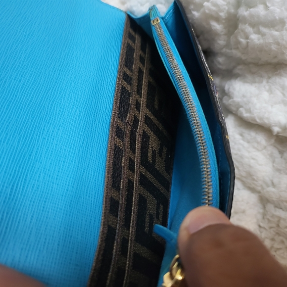 FENDI GREY COATED CANVAS BIRDS CONTINENTAL LONG WALLET 8M0340 - Picture 3 of 10